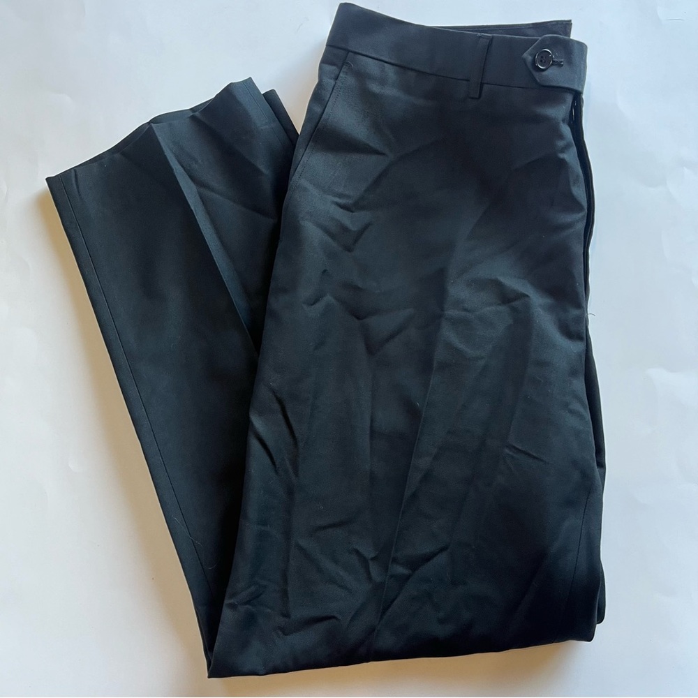 Giorgio Fiorelli Mens 38 Superlux Super Fine No Pleat Pants Black Dress Business